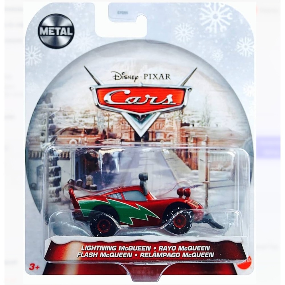 Disney Cars Lightning McQueen Holiday Diecast Car Red Metal NWT